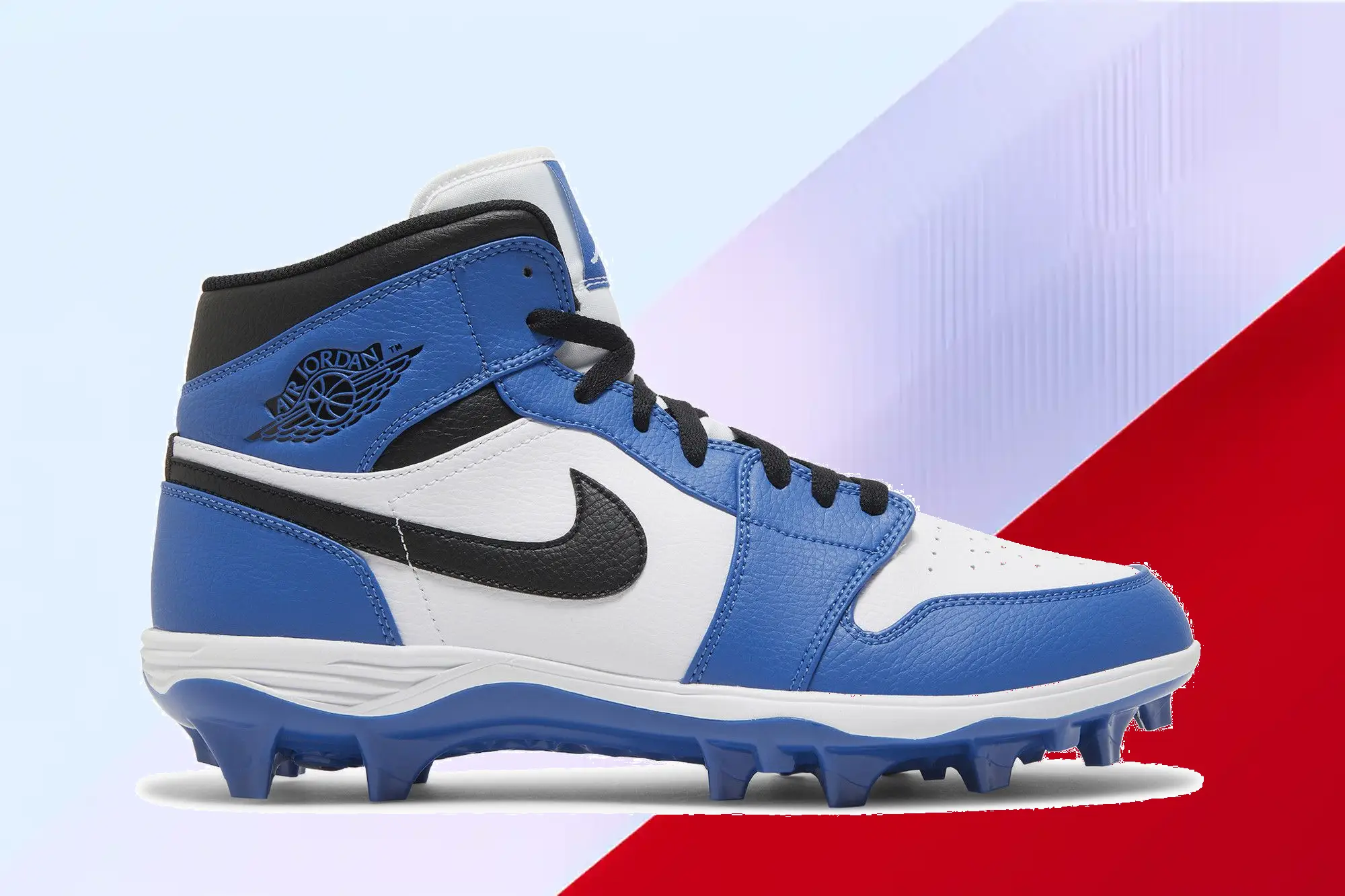  Jordan 1 Mid TD Cleat 'White Black Royal'